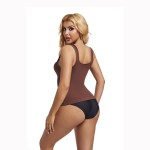 Cross-border TK Amazon Hot Selling Square Neck Seamless Waist Shaping Ribbed Long Tank Top Slimming Women's Top