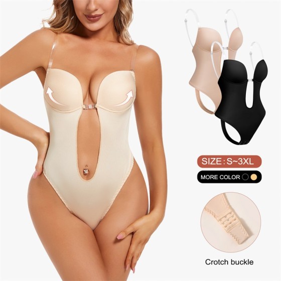 Cross-border Bodysuit Bra with Underwire Comfortable Sexy Backless Bandeau Fashionable European and American Breast Minimizer Bra
