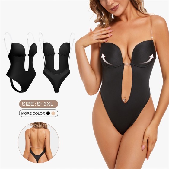 Cross-border Bodysuit Bra with Underwire Comfortable Sexy Backless Bandeau Fashionable European and American Breast Minimizer Bra